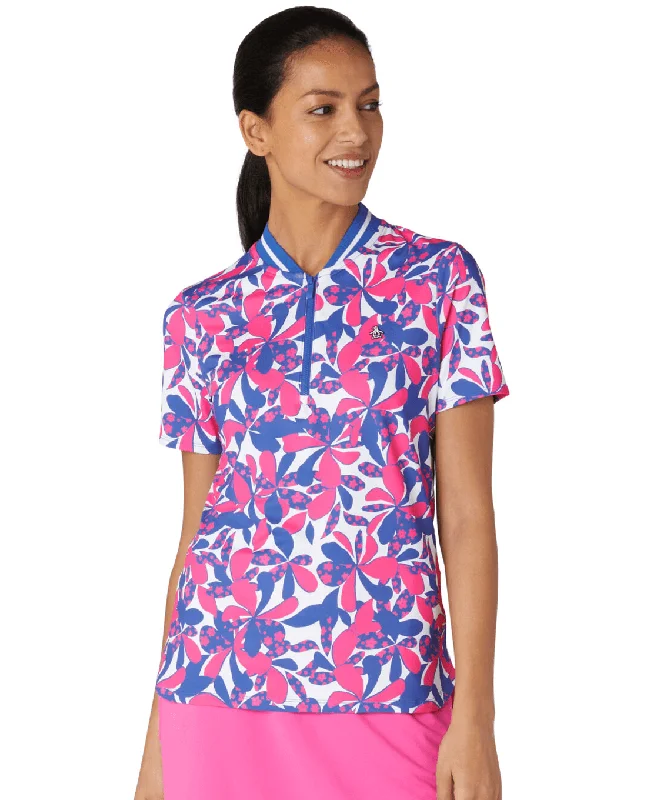 ORIGINAL PENGUIN Floral Print Polo OGKSE044 Cheeky Pink