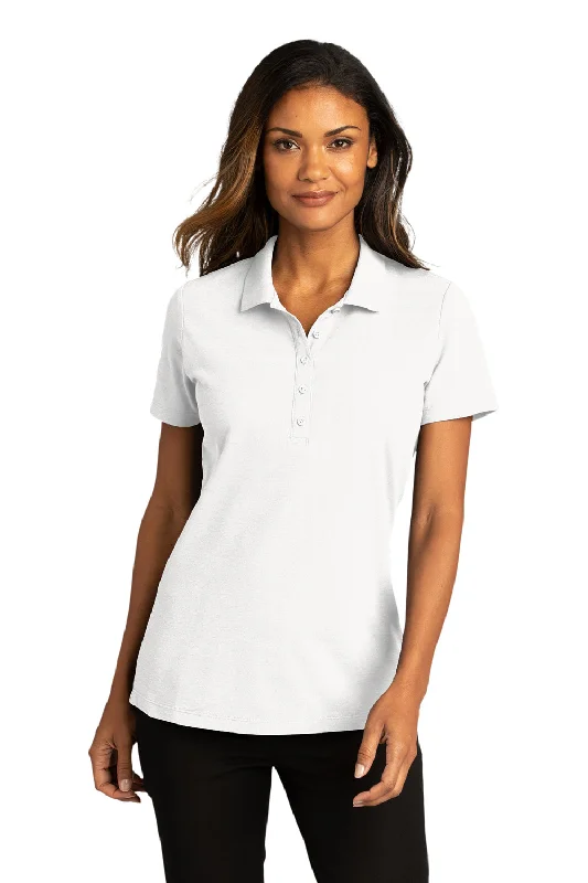 Port Authority Womens React SuperPro Snag Resistant Short Sleeve Polo Shirt - White