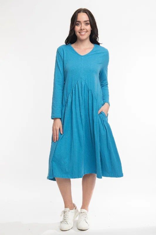 Peak Midi Dress - Jewel Blue