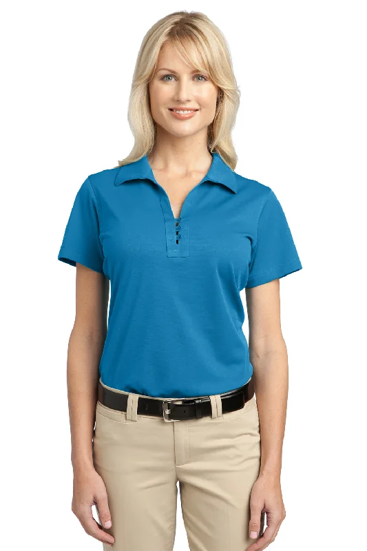 Port Authority Womens Tech Moisture Wicking Short Sleeve Polo Shirt - Vivid Blue - Closeout