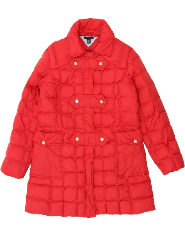 TOMMY HILFIGER Womens Padded Coat UK 16 Large Red Polyester