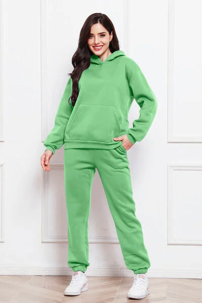 TastyHottie - Drop Shoulder Long Sleeve Hoodie and Pants Set 2 Piece Sweater and Pants Set