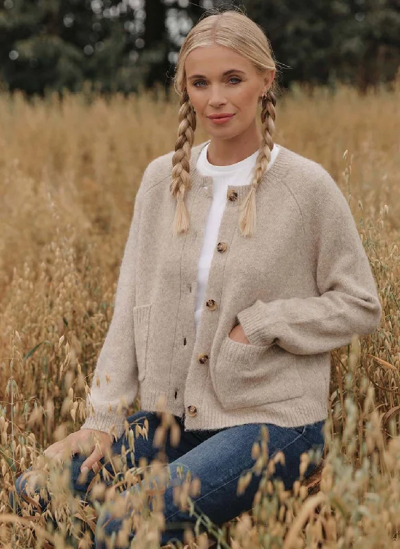 Emily Yak & Alpaca Pocket Cardigan - Chinchilla