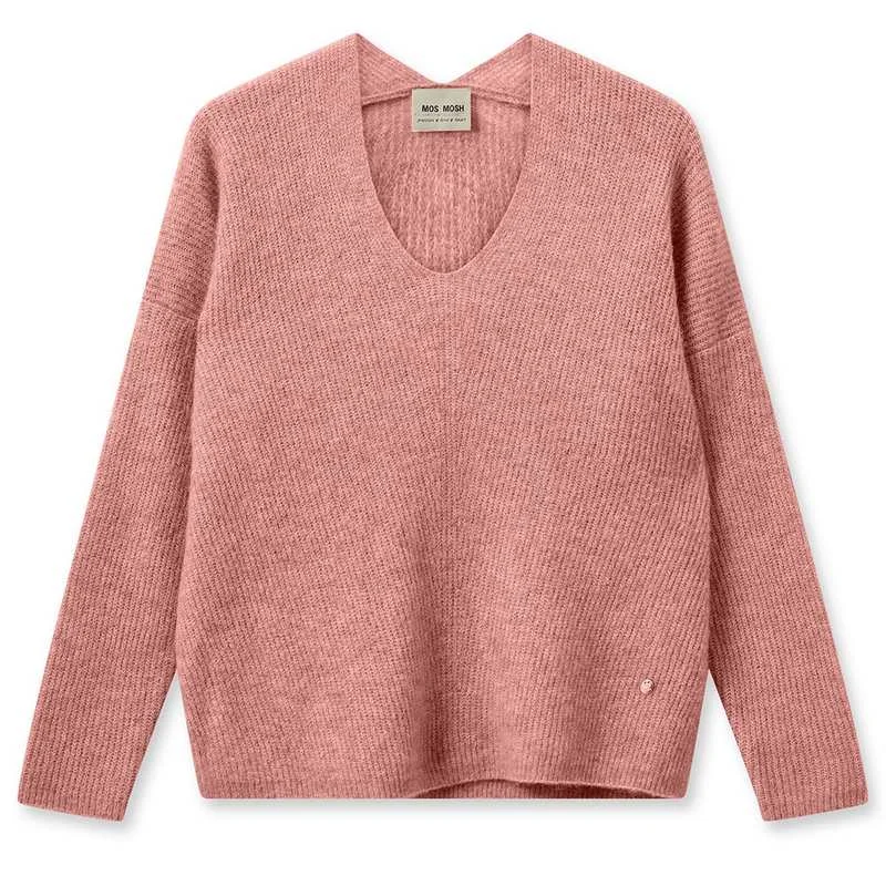 Thora V-Neck Knit Jumper in Rosette