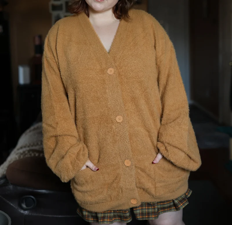 Fuzzy Beige Cardigan