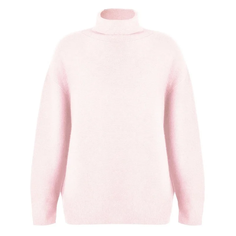 Zoie Classic Polo Neck in Pale Pink