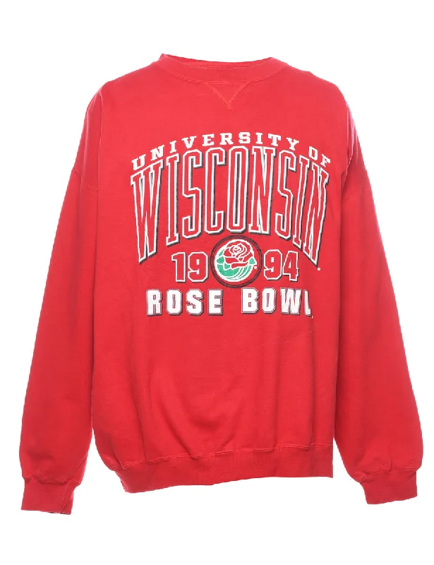 Red Wisconsin Printed Sweatshirt - XXL