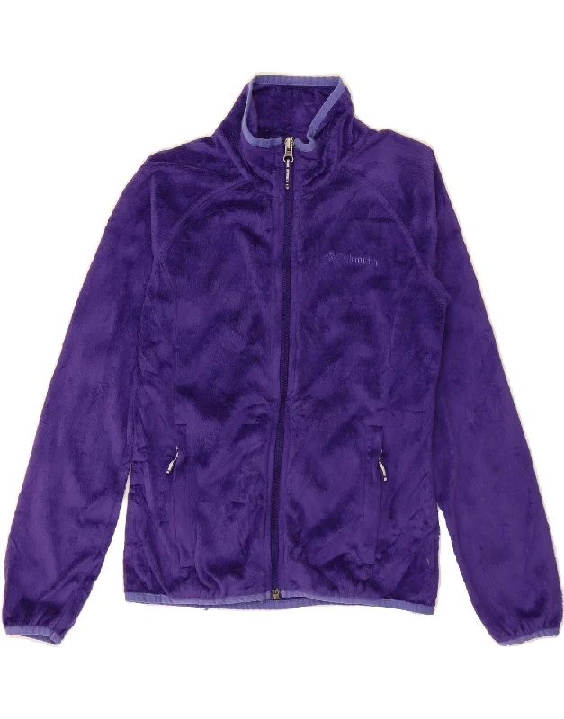 COLUMBIA Womens Fleece Jacket UK 12 Medium Purple Polyester