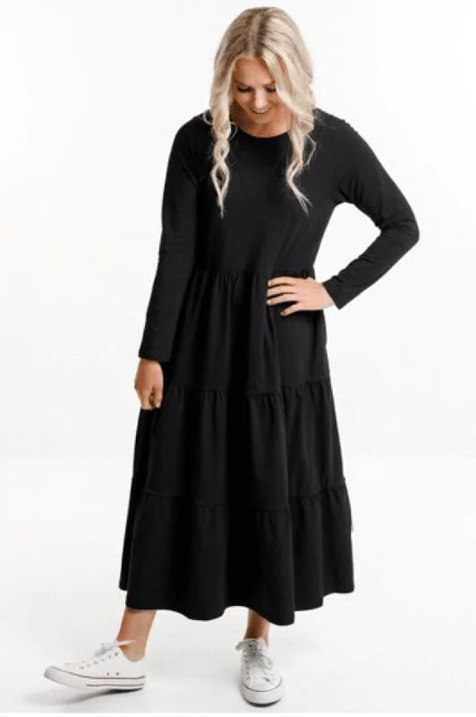 Long Sleeve Kendall Dress - Black