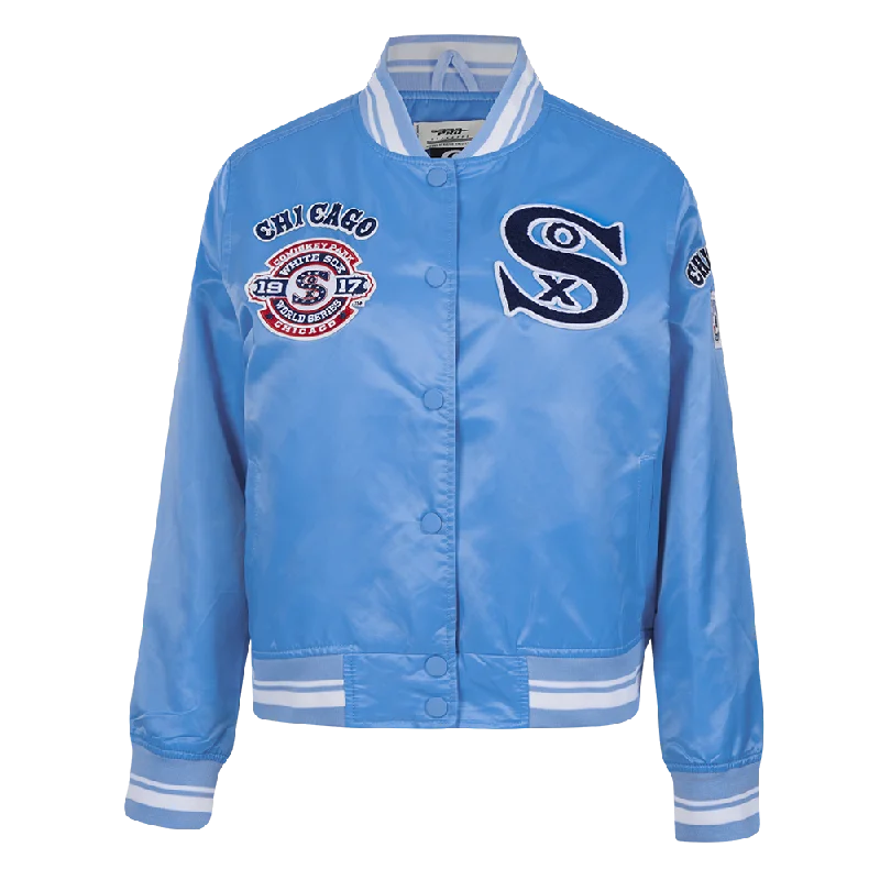 MLB CHICAGO WHITE SOX RETRO CLASSIC WOMEN'S SATIN JACKET (UNIVERSITY BLUE/WHITE)