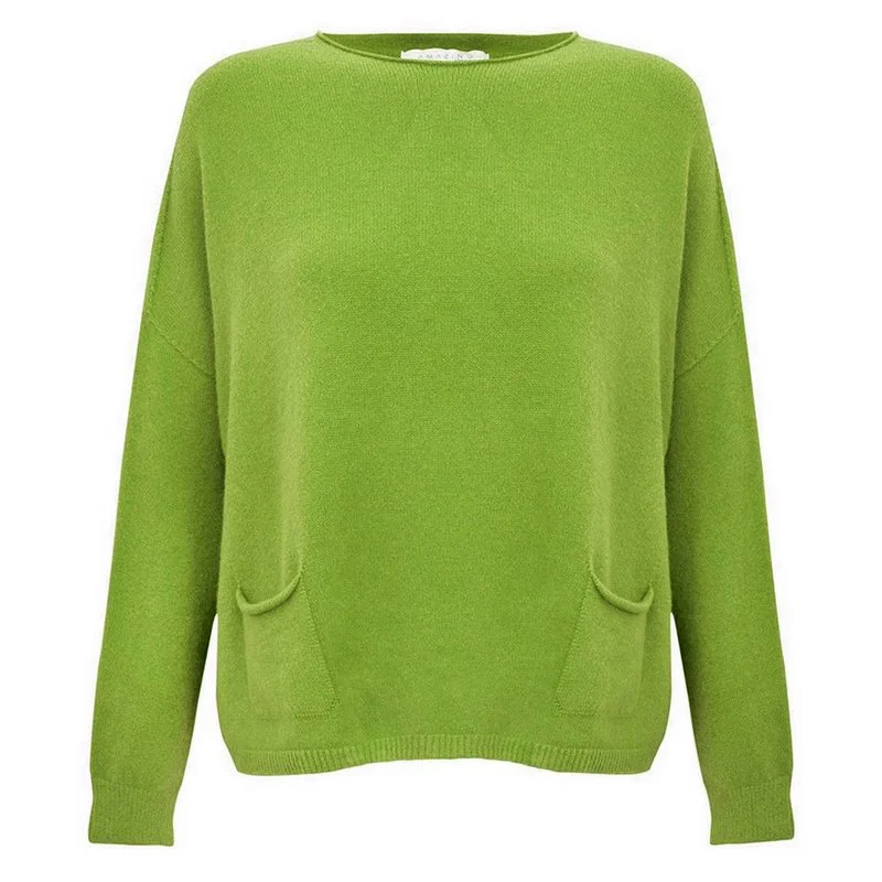 Jodie Round Neck Jumper in Mojito Green