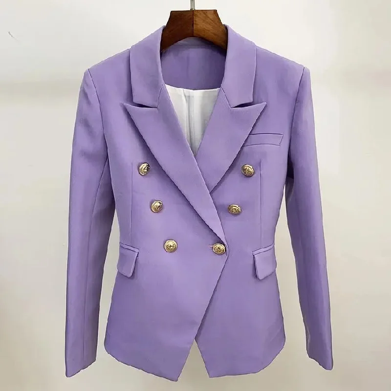 Office Ready Purple Blazer Women - Casual - Plain-Solid