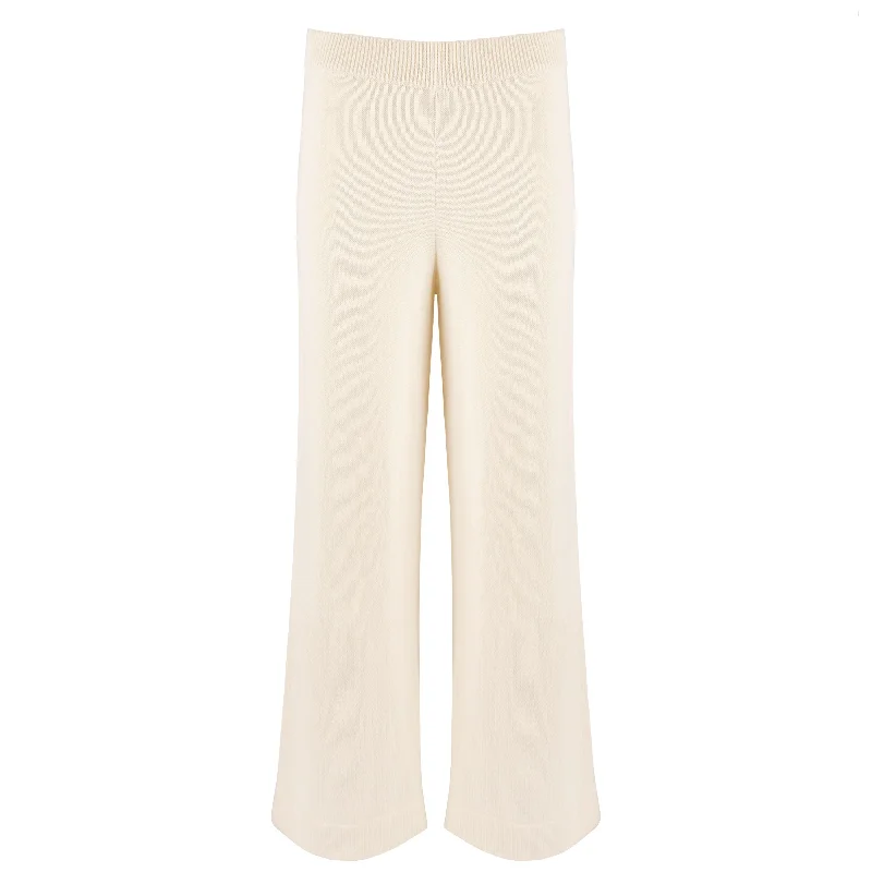 Women’s Cream Wide Leg Knit Pant