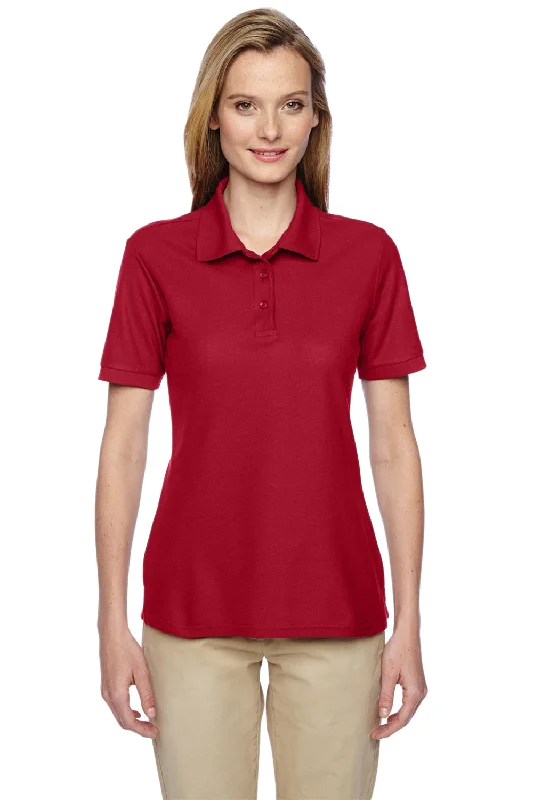 Jerzees Womens Easy Care Moisture Wicking Short Sleeve Polo Shirt - True Red - Closeout