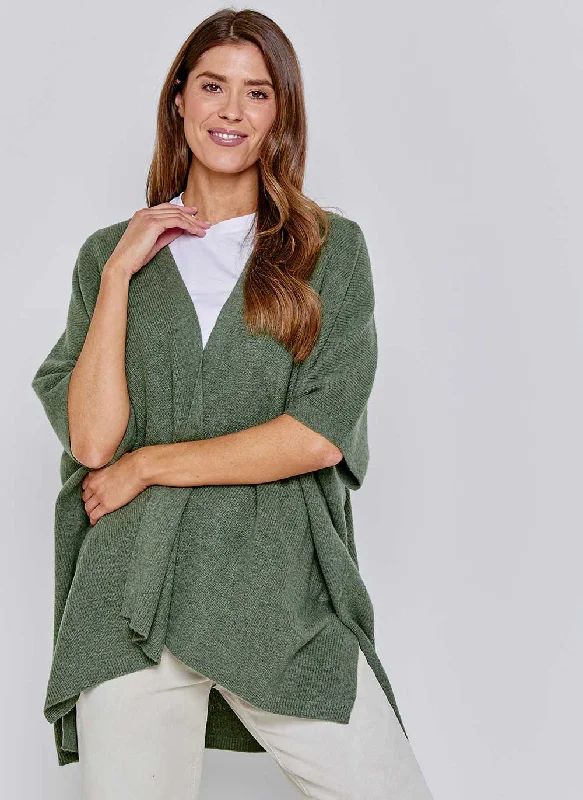 Kimono Rib Cashmere Cardigan - Forest Green