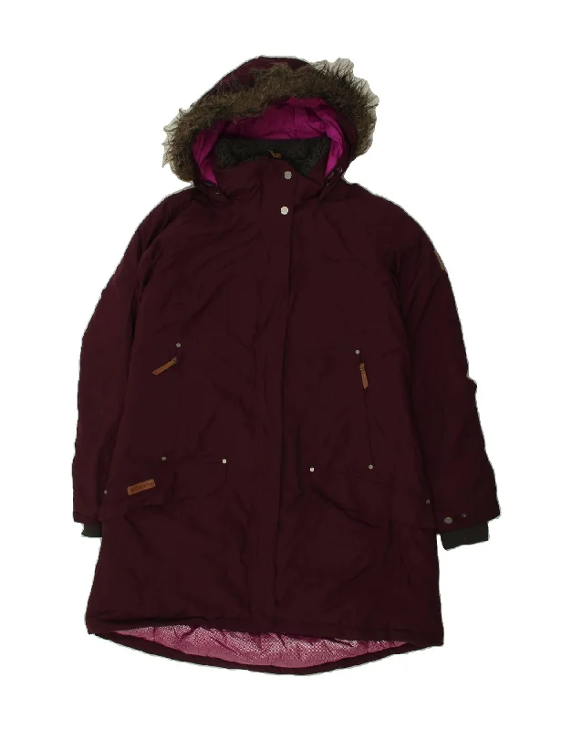 COLUMBIA Womens Omni-Heat Hooded Windbreaker Coat UK 18 XL Burgundy