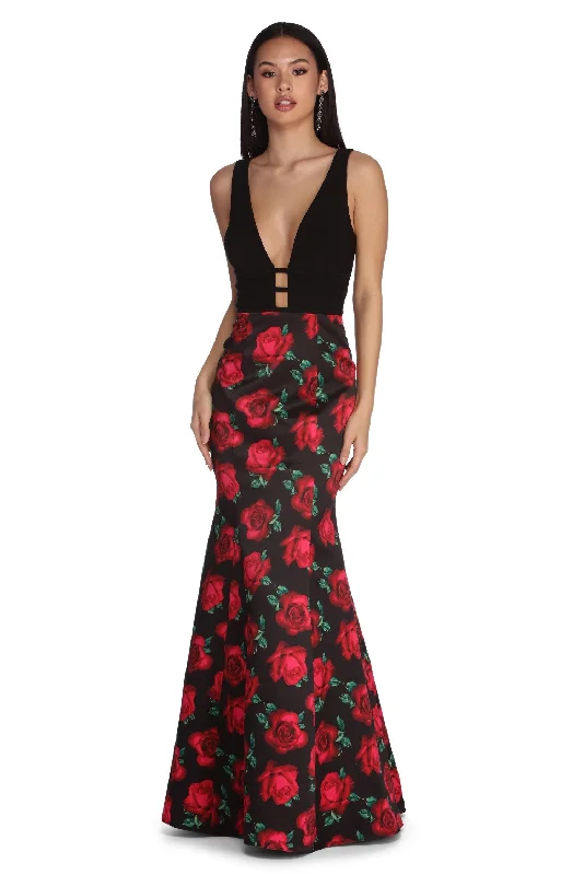 Angelica Formal Rose Mermaid Dress