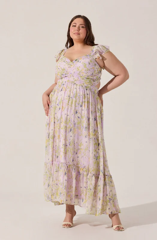 Plus Size - Lavender multi flr