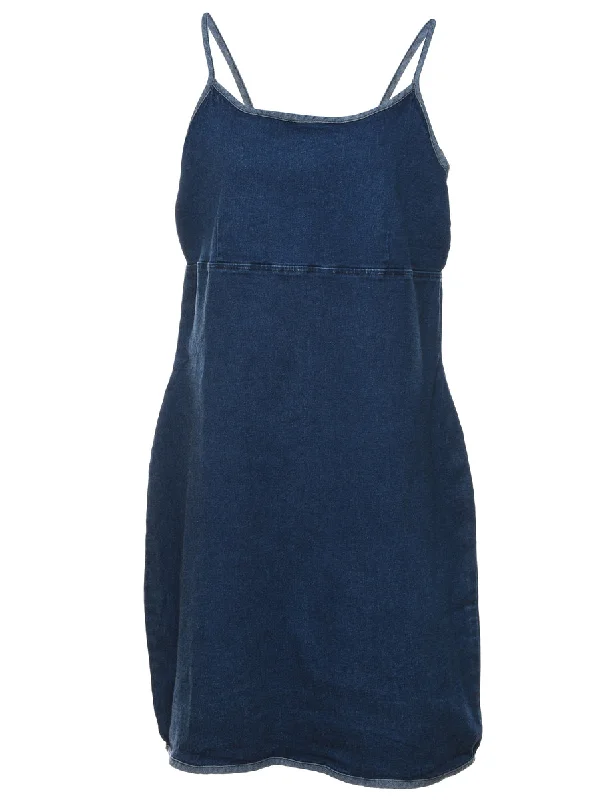 Dark Wash Strappy Denim Dress - M