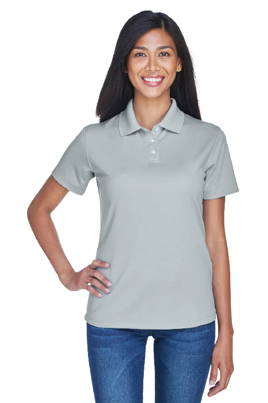 UltraClub Womens Cool & Dry Performance Moisture Wicking Short Sleeve Polo Shirt - Silver Grey