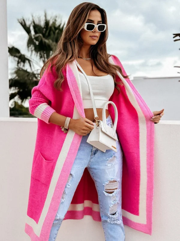 TastyHottie - Women's loose hooded warm twist knitted Long Cardigan Sweater