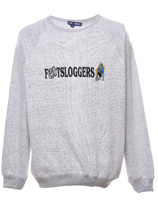 Light Grey Footsloggers Embroidered Sweatshirt - XL