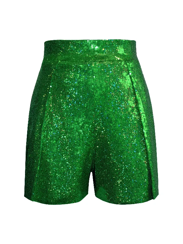 Sequined High-Waist Shorts