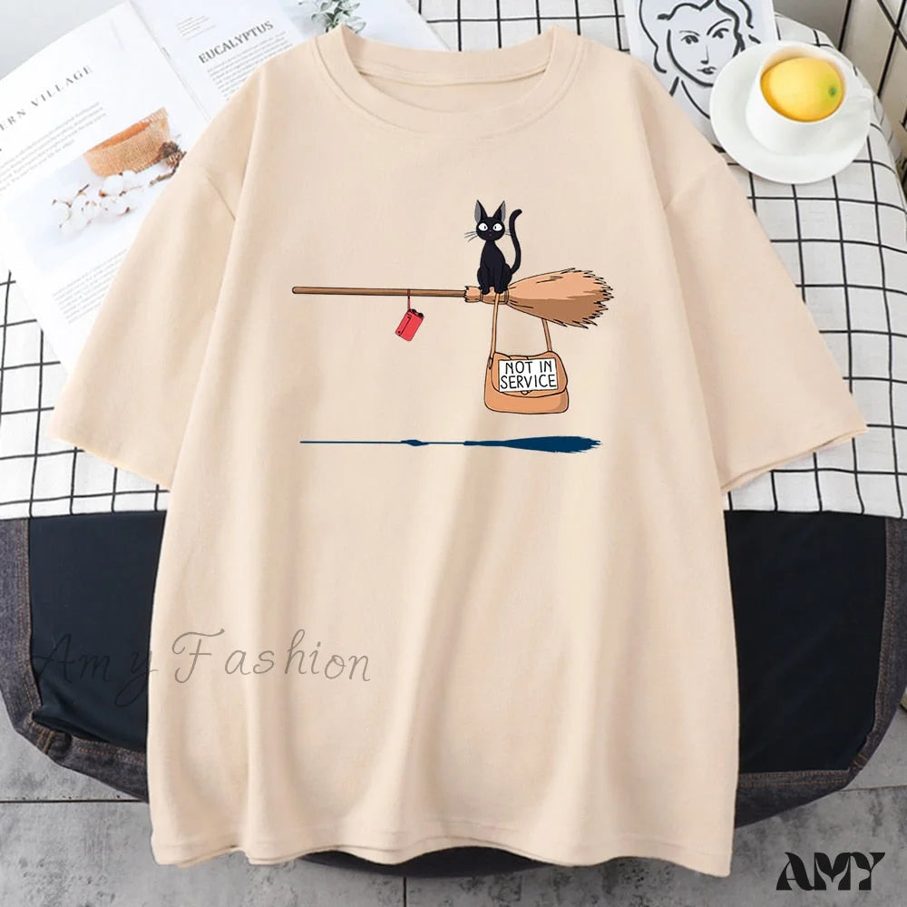 Amy Fashion - Soft Cartoons Fashion Crew Neck T-shirts