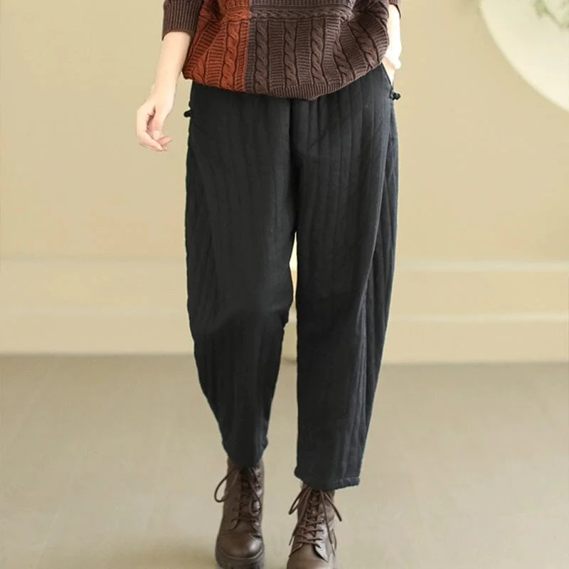 Women Winter Loose Casual Cotton Quilted Pants