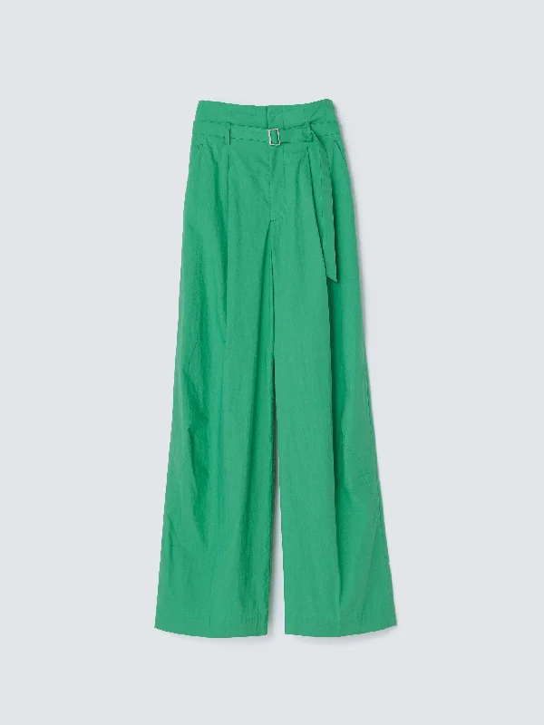 WAIST BELT WIDE PANTS GREEN