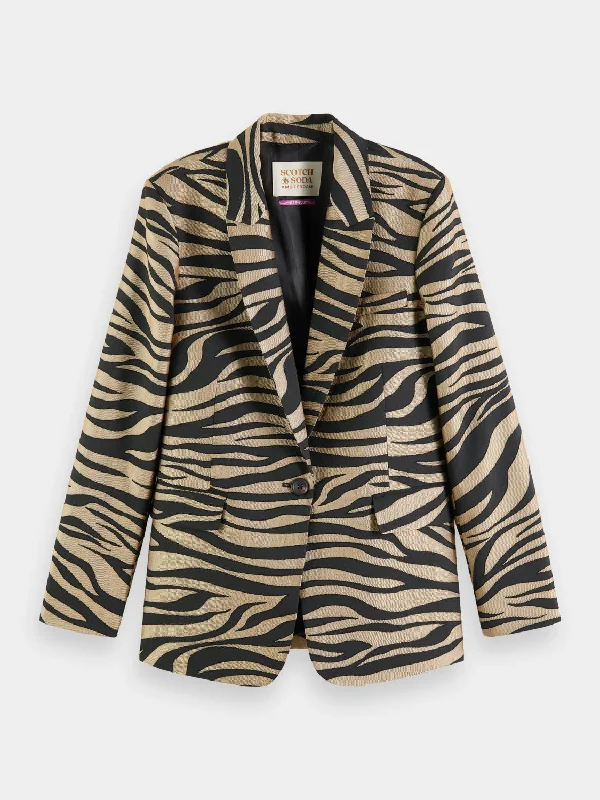 Printed jacquard blazer