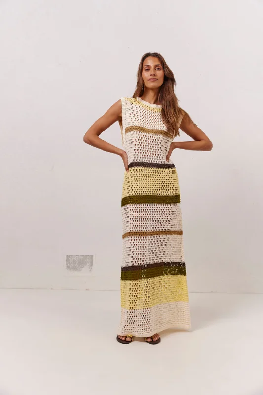 Ezra Knit Maxi Dress Yellow