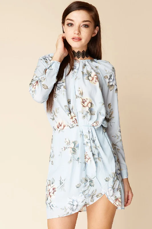 Sabrina Floral Dress Light Blue