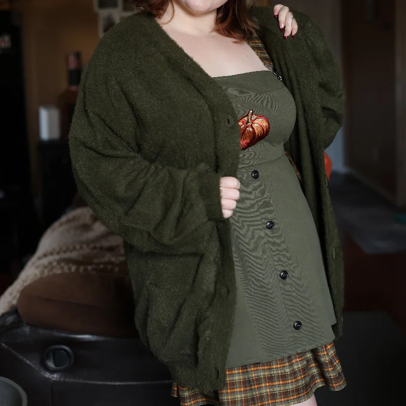 Fuzzy Evergreen Cardigan