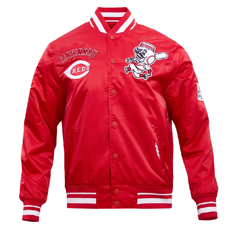 MLB CINCINNATI REDS RETRO CLASSIC MEN'S RIB SATIN JACKET (RED)