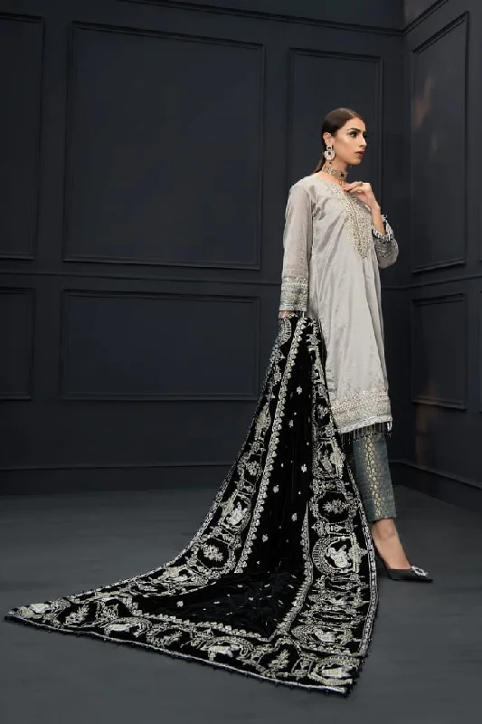 Heavily Embellished Velvet Shawl with Kameez Suit