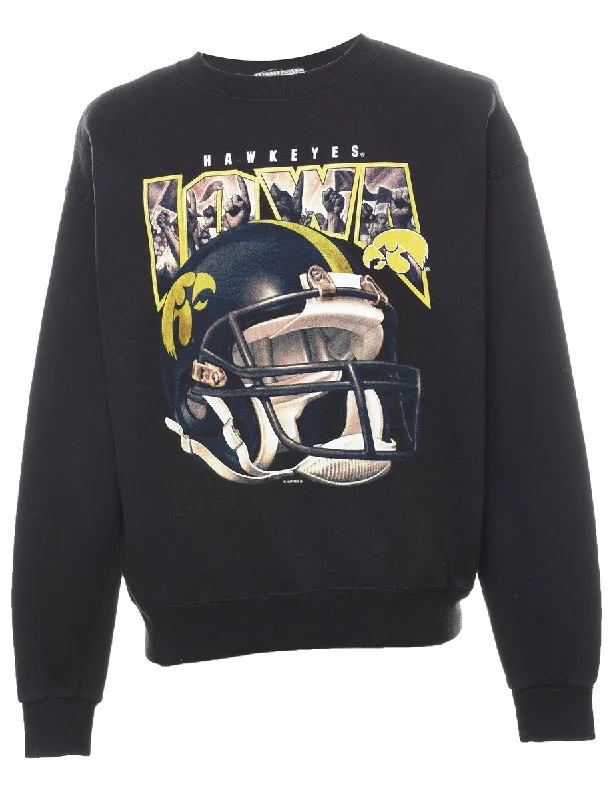 Hawkeyes Black Printed NFL Sweatshirt  - XL