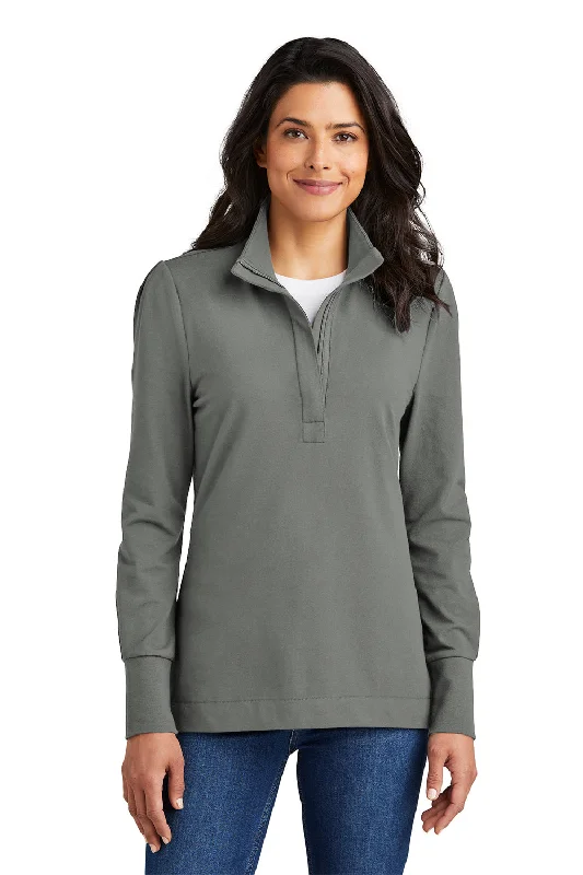 Port Authority Womens Fairway 1/4 Zip Sweatshirt - Shadow Grey