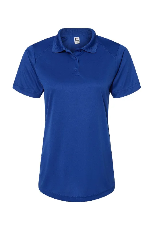 C2 Sport Womens Moisture Wicking Short Sleeve Polo Shirt - Royal Blue - Closeout