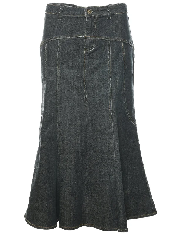 Denim Flared Skirt - M