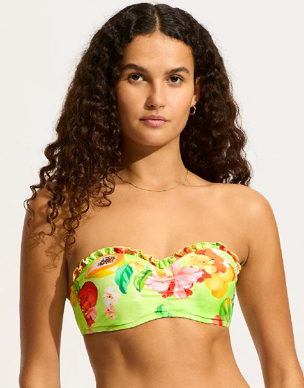 Tropique Bustier Bandeau Bikini Top - Aloe Gel