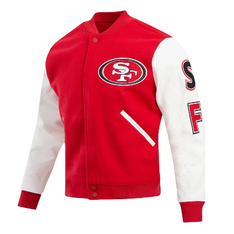 NFL SAN FRANCISCO 49ERS CLASSIC WOOL MEN'S VARSITY JACKET (RED / WHITE)