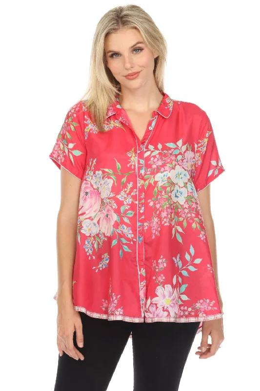 Johnny Was Emelda Maddi Silk Floral Tunic Top Boho Chic C20524A5