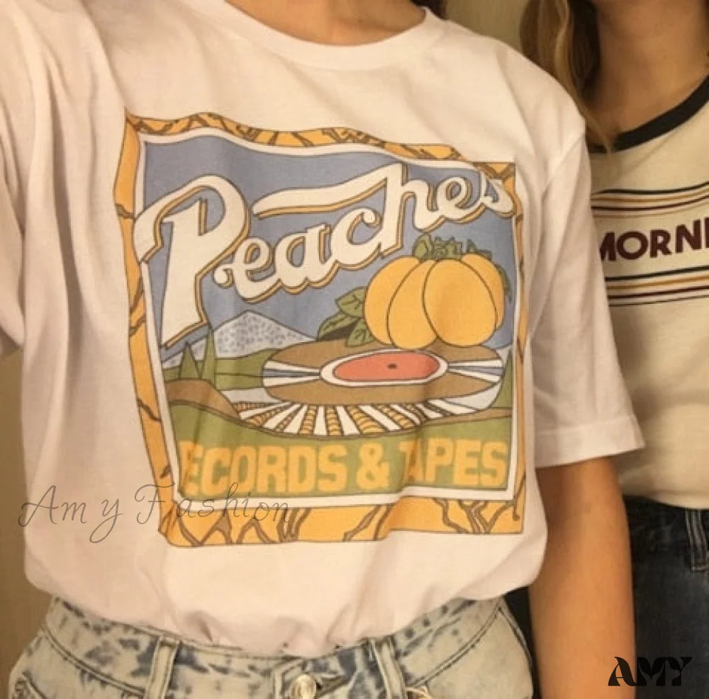 Amy Fashion - Vintage Fashion Peaches Records Tapes T-Shirt