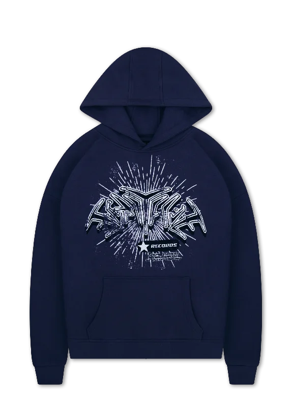 RECORDS HOODIE NAVY