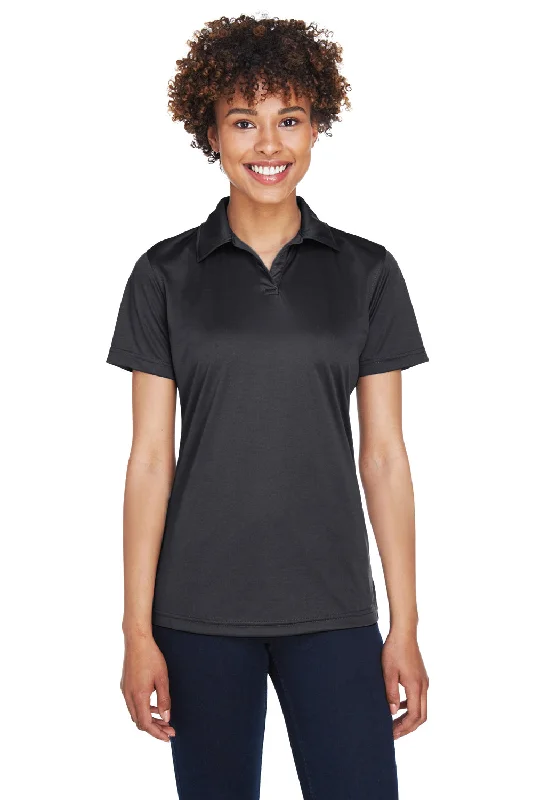 UltraClub Womens Cool & Dry Performance Moisture Wicking Short Sleeve Polo Shirt - Black