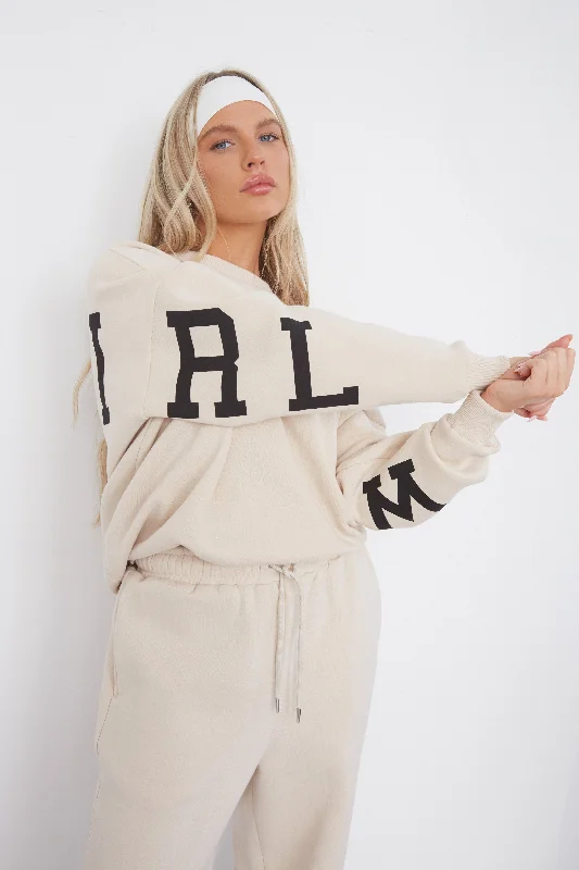 WKND GIRL VARSITY OVERSIZED SWEAT