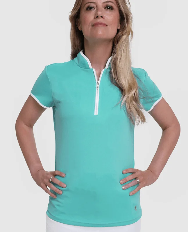 PURE GOLF Bloom Cap Sleeve Polo 012 Ocean Blue