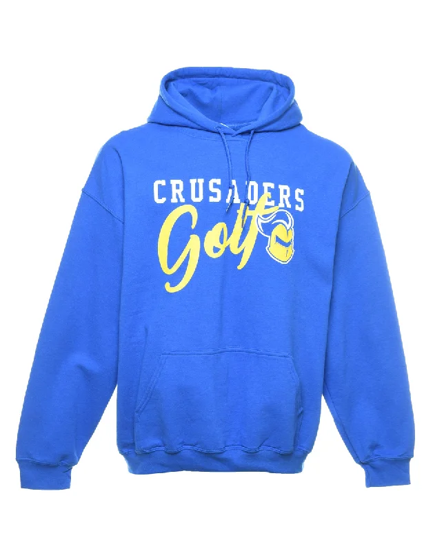 Crusaders Golf Blue & Yellow Printed Hoodie - XL