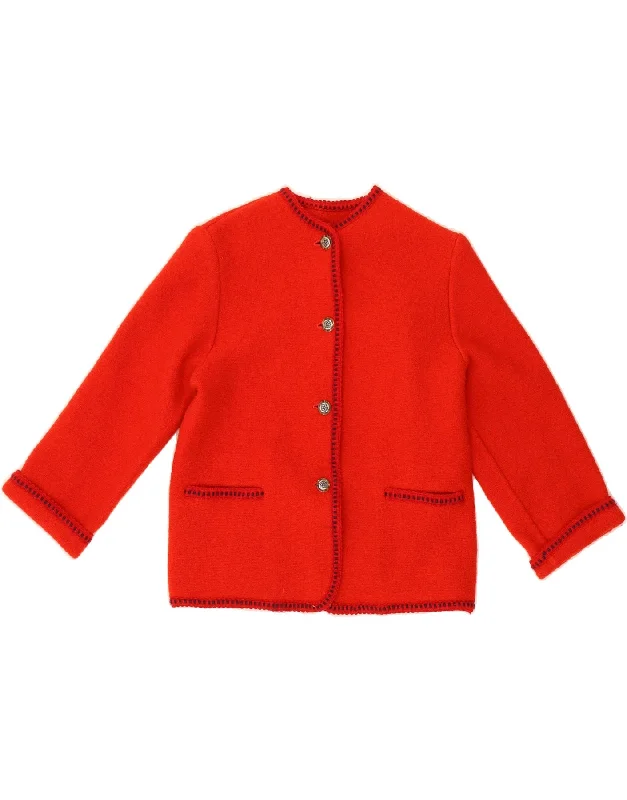 VINTAGE Womens 4 Button Blazer Jacket UK 10 Small Red